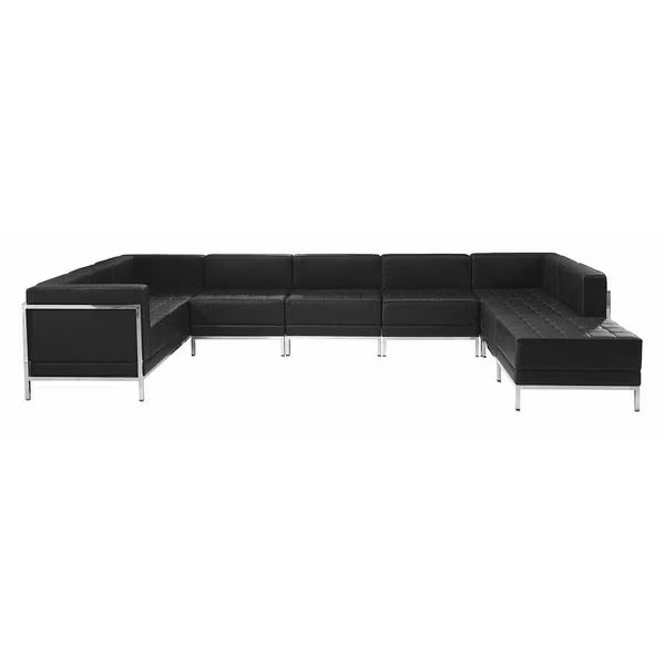 Living Room Set, 79" to 84-1/2" x 27-1/4", Upholstery Color: Black, Flash Furniture, Mfr#: ZB-IMAG-U-SECT-SET4-GG