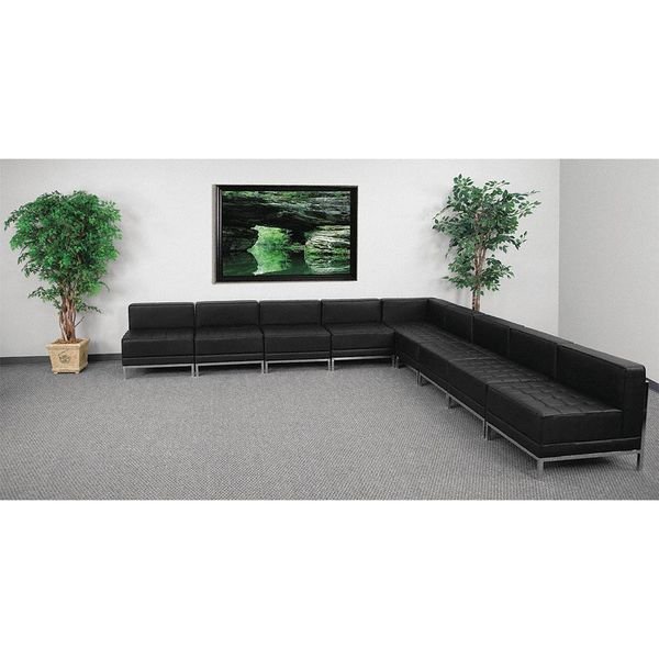 9 pcs. Living Room Set, 28-3/4" to 140-1/2" x 27-1/2", Upholstery Color: Black, Series: Imagination, Flash Furniture, Mfr#: ZB-IMAG-SECT-SET7-GG