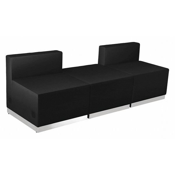 3 pcs. Living Room Set, 25-1/4" to 25-1/2" x 27", Upholstery Color: Black, Flash Furniture, Mfr#: ZB-803-670-SET-BK-GG