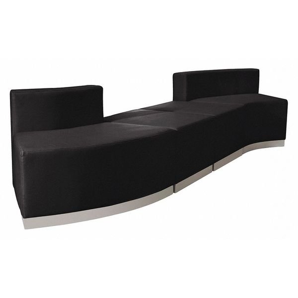4 pcs. Living Room Set, 25-1/4" to 41-1/2" x 27", Upholstery Color: Black, Flash Furniture, Mfr#: ZB-803-860-SET-BK-GG