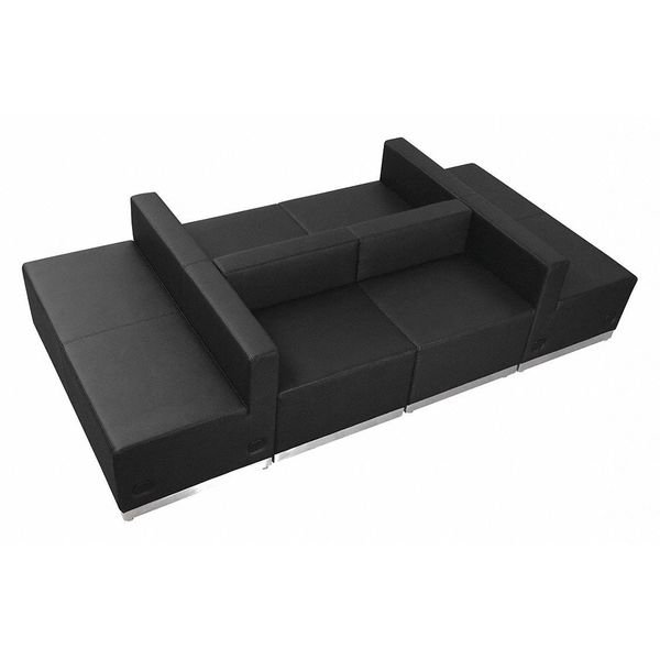 6 pcs. Living Room Set, 25-1/4" to 51" x 27", Upholstery Color: Black, Series: Alon, Flash Furniture, Mfr#: ZB-803-650-SET-BK-GG