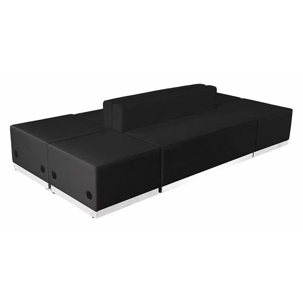 6 pcs. Living Room Set, 25-1/4" to 51" x 27", Upholstery Color: Black, Flash Furniture, Mfr#: ZB-803-690-SET-BK-GG