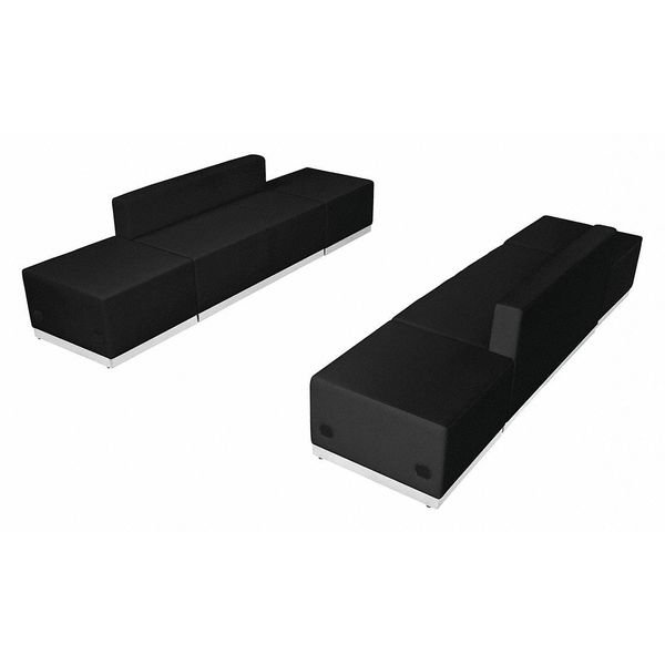 6 pcs. Living Room Set, 25-1/4" to 25-1/2" x 27", Upholstery Color: Black, Flash Furniture, Mfr#: ZB-803-700-SET-BK-GG
