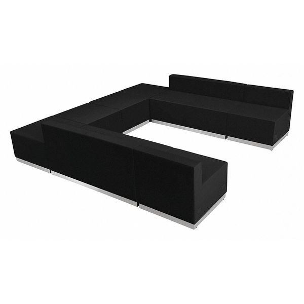 8 pcs. Living Room Set, 25-1/4" to 102-1/2" x 27", Upholstery Color: Black, Flash Furniture, Mfr#: ZB-803-710-SET-BK-GG