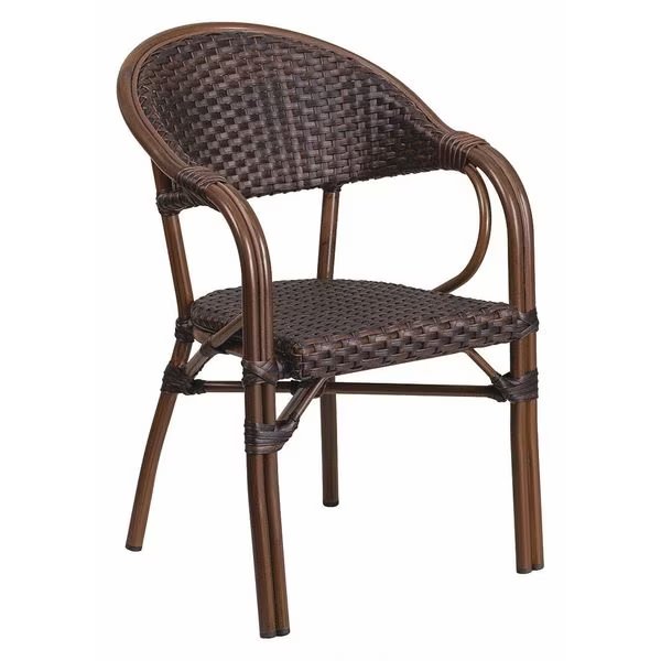 Dark Brown Rattan Patio Chair with Red Frame, Flash Furniture, Mfr#: SDA-AD642003R-2-GG