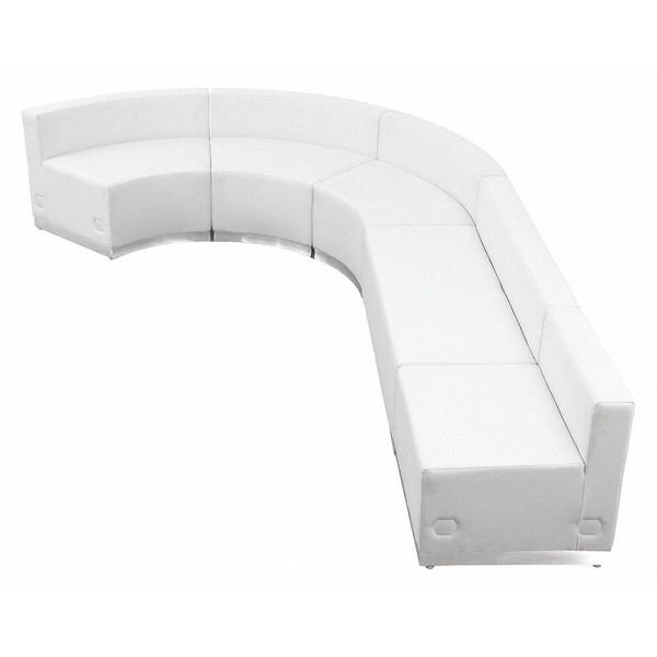 5 pcs. Living Room Set, 25-1/4" to 89-1/2" x 27", Upholstery Color: White, Flash Furniture, Mfr#: ZB-803-470-SET-WH-GG