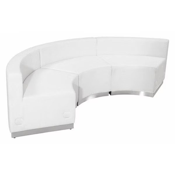 3 pcs. Living Room Set, 25-1/4" to 42" x 27", Upholstery Color: White, Series: Alon, Flash Furniture, Mfr#: ZB-803-740-SET-WH-GG