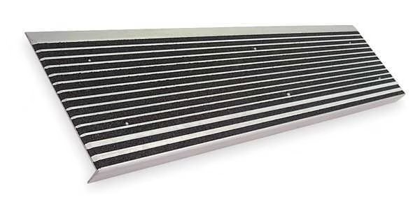 Stair Tread, Black, 48in W, Extruded Alum, 500BLA4, Wooster Products, Mfr#: 500BLA4