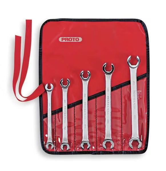 5 Piece Metric Double End Flare Nut Wrench Set - 6 Point, Proto, Mfr#: J3700M
