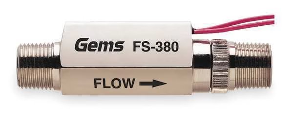 3/8" MNPT SPST NO Liquid Flow Switch 0.25 gpm, Gems Sensors, Mfr#: FS-380, 179992