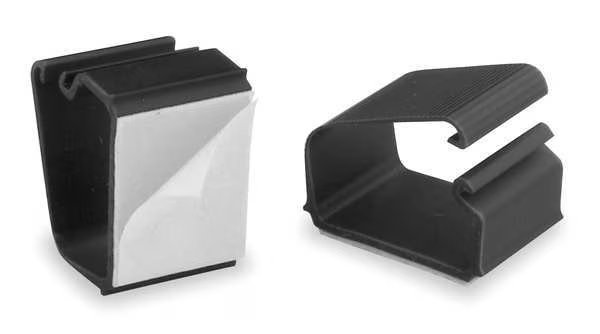 Wire Clips, Wall/Desk, 7/8in H, Blk, PK6, Master Caster, Mfr#: 00204