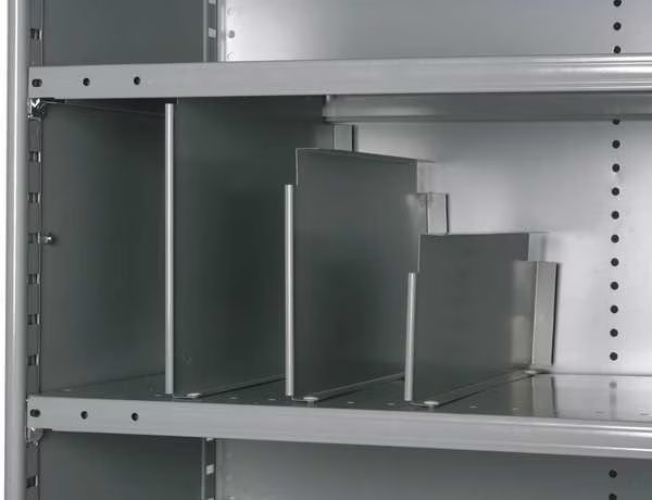 Vertical Shelf Divider, 20 ga., Gray, PK12, Hallowell, Mfr#: 5240-1212-12HG