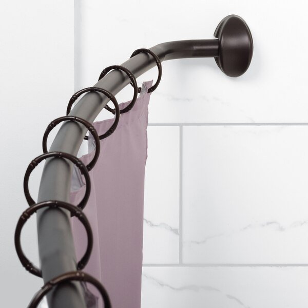 NeverRust Aluminum Curved Shower Rod, 44 to 72 in., Bronze, Zenna Home, Mfr#: E35603HB01