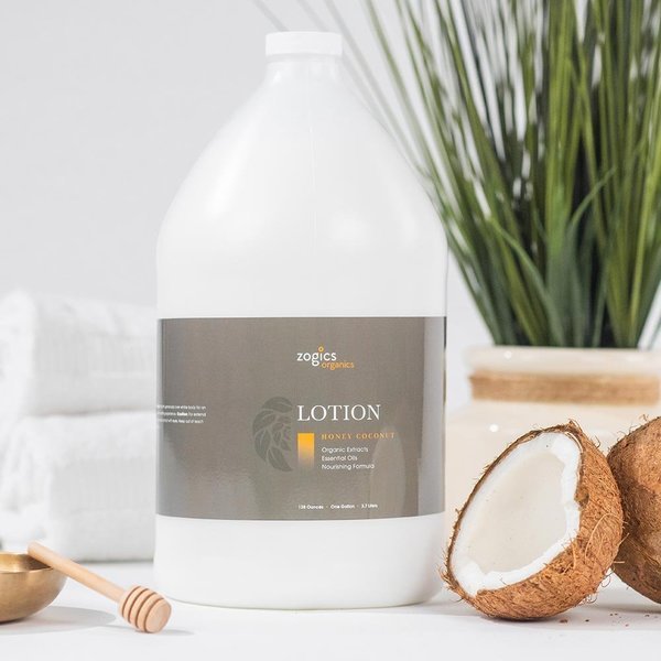 Organics Lotion, Honey Coconut, 1 gallon, Zogics, Mfr#: OLHC128-Single