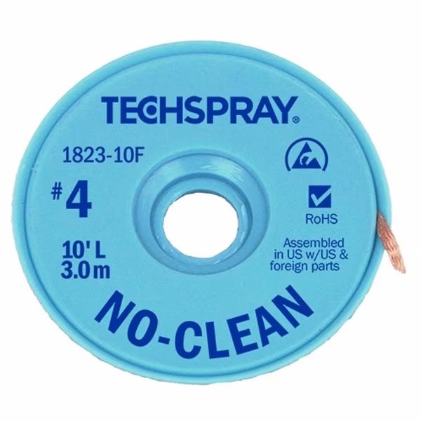 No-Clean Blue #4 Braid - AS, Techspray, Mfr#: 1823-10F