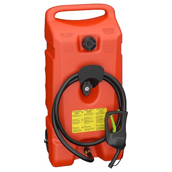 14 gal Red Polyethylene Fuel Caddy Gasoline, Flo N Go, Mfr#: 06792