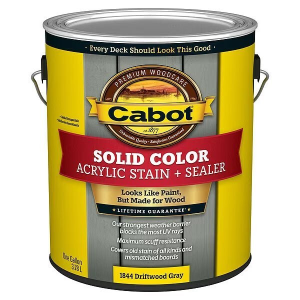 Solid StainDriftwood GrayLow Lustre, 1gal, Cabot, Mfr#: 140.0001844.007