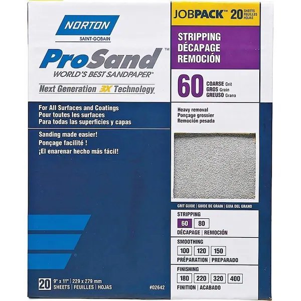SANDPAPER ALU OXD 60GRT 9X11IN, Norton Co, Mfr#: 2642