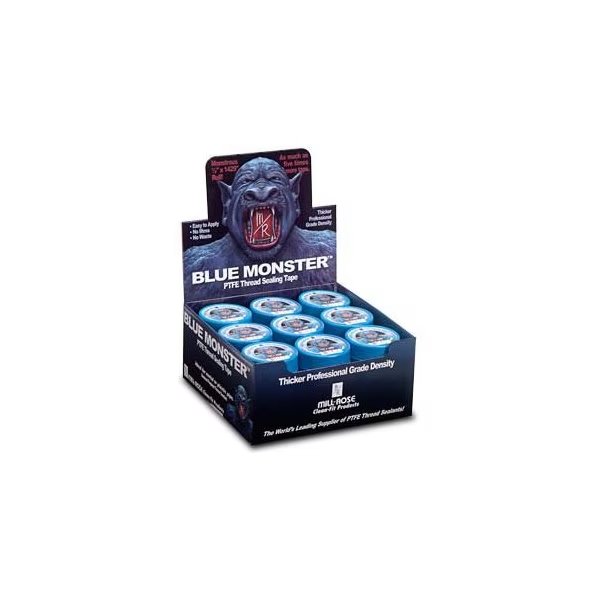 Thread Sealant Tape, 1 in, Blue, 1,429 in, Blue Monster, Mfr#: 70887