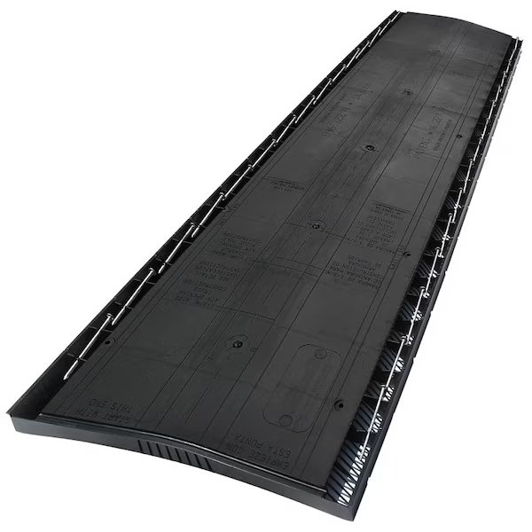 COBRA Exhaust Vent, 4 ft L, Polypropylene, Black, Gaf, Mfr#: CRV3