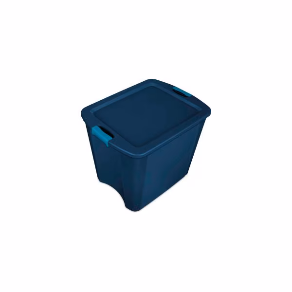 Sterilite Latch & Carry Tote 14487404 - True Blue/Blue Aquarium 26 Gal. 23-5/8" x 18-5/8" x 20-1/8", Sterilite, Mfr#: 14487404