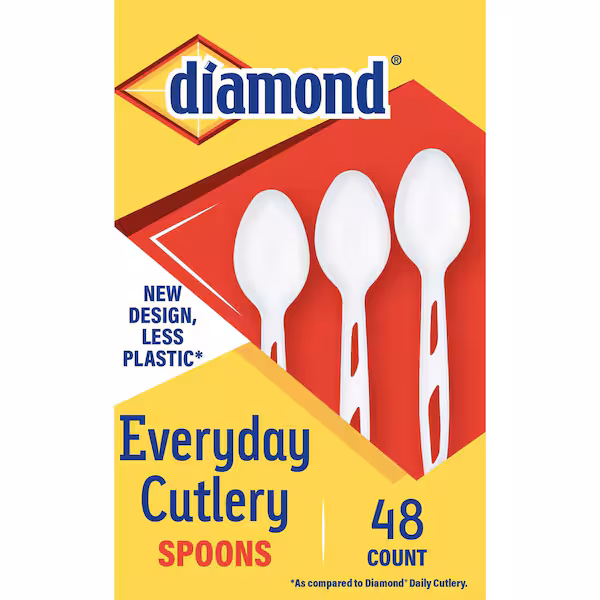 White Plastic Heavy Duty Spoons 48 pk, 48PK, Diamond, Mfr#: 4142600114