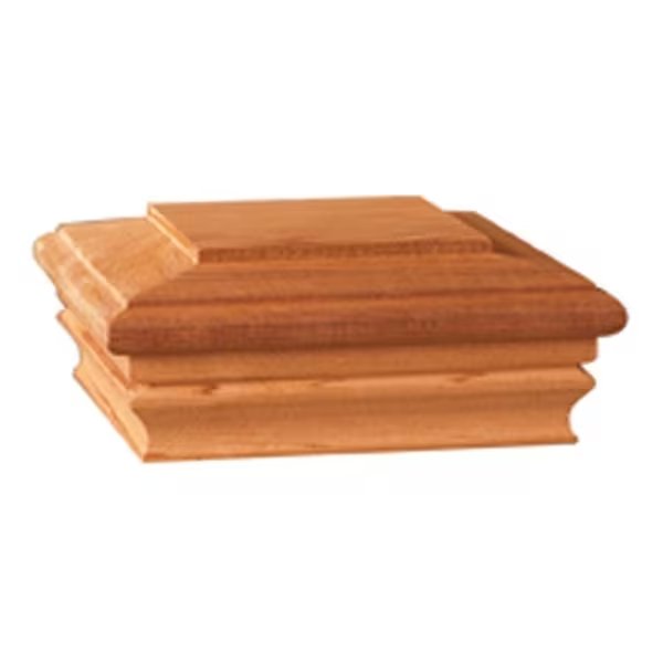 Post Cap, 6 in L, 6 in W, Cedar Wood, Maine Ornamental, Mfr#: 72893