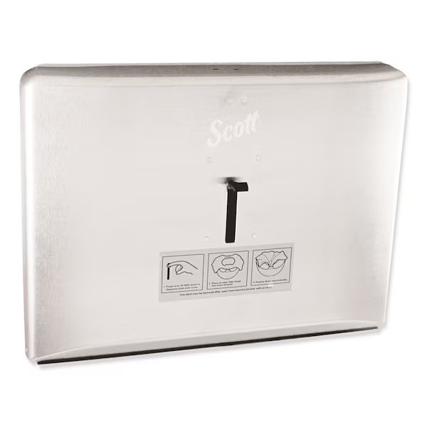 Toilet Seat Cover Dispenser, Stainless Steel, 16.6 x 12.3 x 2.5, Scott, Mfr#: KCC 09512
