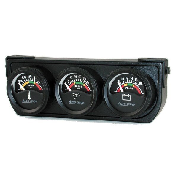 With 3 Analog Gauges: Electric Oil Pressure/Electric Volt Meter/Electric Water Temperature, Auto Meter, Mfr#: 2391