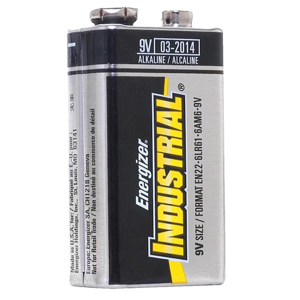Industrial 9V Alkaline Battery, 1 PK, Border States Electronics, Mfr#: 114575
