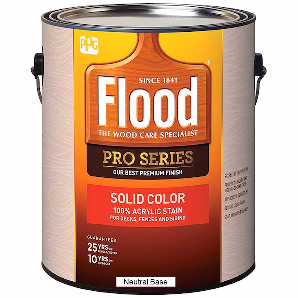 1 Gal White Pro Series Pastel Base Solid Color Acrylic Stain, Flood, Mfr#: FLD820