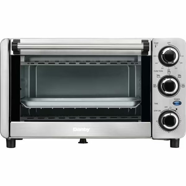 Danby 4 Slice Countertop Toaster Oven, 0.4 Cu.Ft. Capacity, 1100 Watts, Danby Products, Mfr#: DBTO0412BBSS