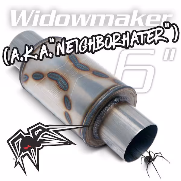 6" Length x 5" Height, Round, Stainless Steel Case, Single 3" Center Inlet, Black Widow, Mfr#: BW0012-30