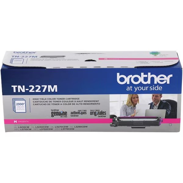 Brother Genuine TN-227M High Yield Magenta Toner Cartridge - 2300 Pages