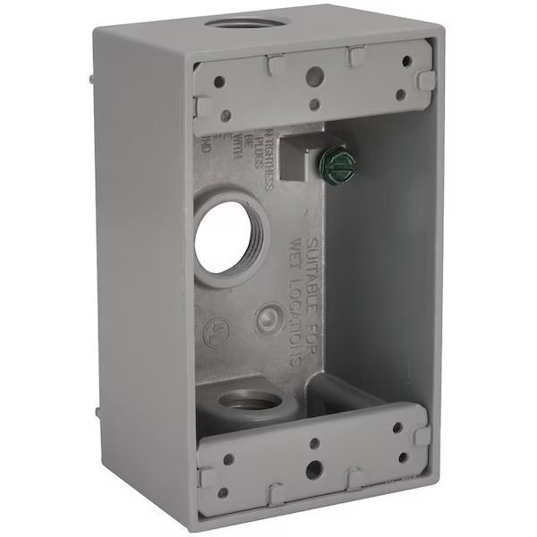 Electrical Box, 18.3 cu in, Outlet Box Type, 1 Gang(s), Aluminum, Rectangular Shape, Bell, Mfr#: 5320-0