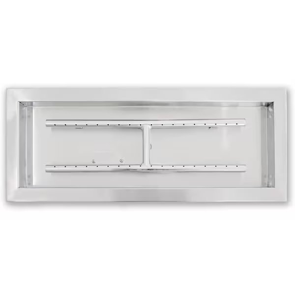24in Stainless Steel Rectangular Drop-In Fire Pit Burner, Bluegrass Living, Mfr#: BFP24RK