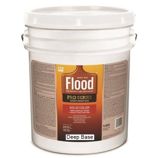5 Gal Deep Base Pro Series Solid Color Acrylic Stain, Flood, Mfr#: FLD822