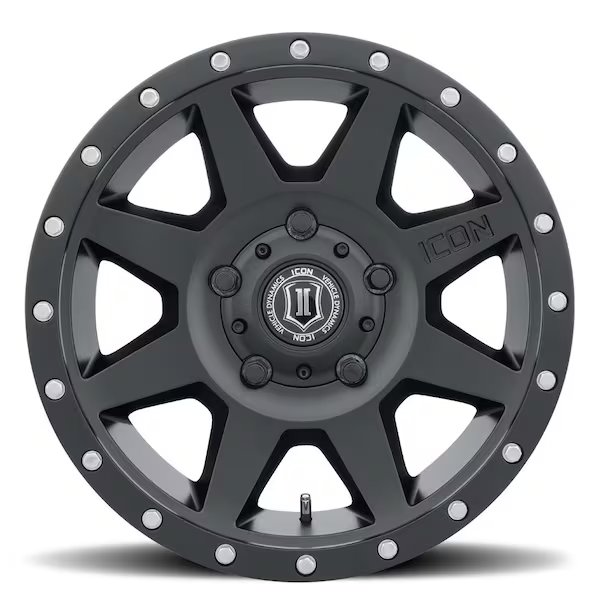 ICON ALLOYS, REBOUND, 17x8.5, SAT BLACK, 5x5, Icon Vehicle Dynamics, Mfr#: 1817857345SB