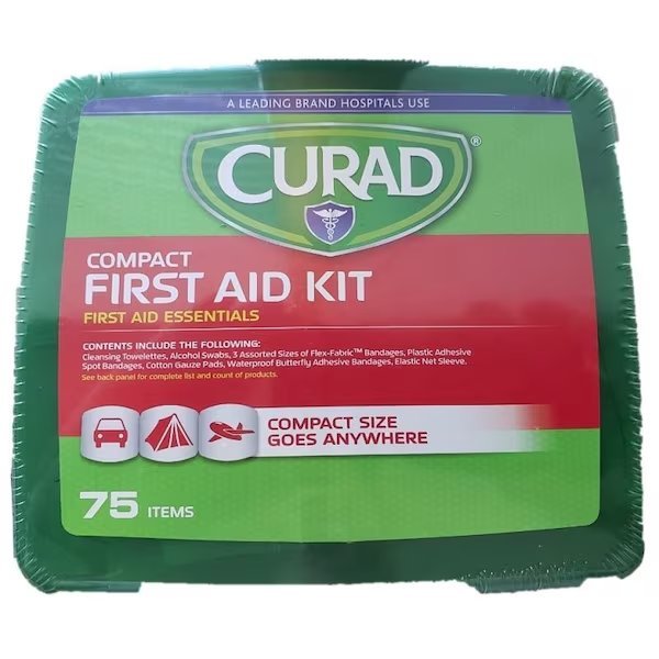 Compact LatexFree First Aid Kit, 75Piece, Curad, Mfr#: CURFAK200RB
