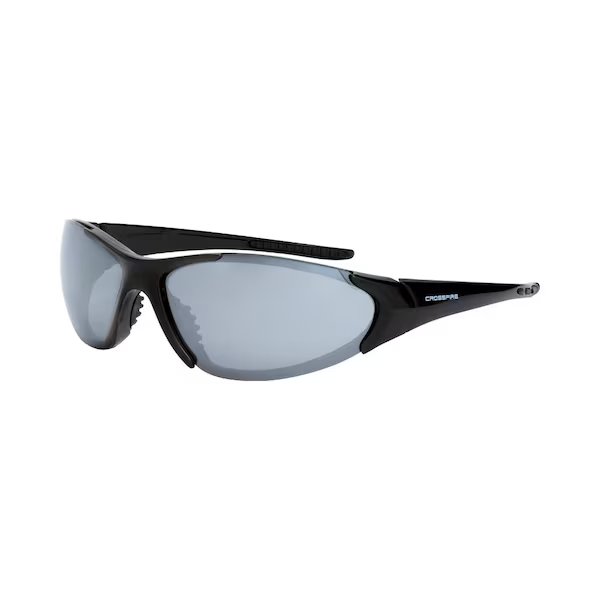 Polarized Safety Glasses, Wraparound Silver Mirror Polycarbonate Lens, Scratch-Resistant, , Crossfire, Mfr#: 1863